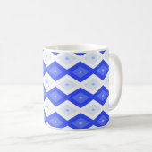 Königlich blaues Rautenmuster Kaffeetasse (VorderseiteRechts)