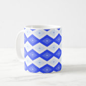 Königlich blaues Rautenmuster Kaffeetasse (Vorderseite Links)