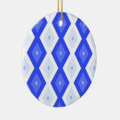 Königlich blaues Rautenmuster Keramik Ornament (Rechts)