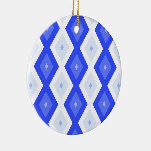 Königlich blaues Rautenmuster Keramik Ornament (Rechts)