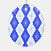 Königlich blaues Rautenmuster Keramik Ornament (Links)