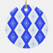 Königlich blaues Rautenmuster Keramik Ornament (Hinten)