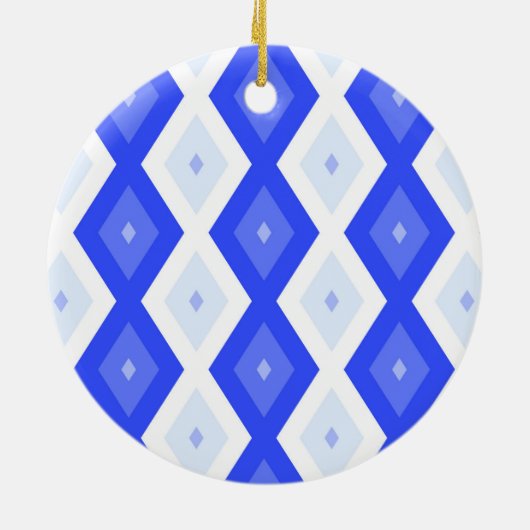 Königlich blaues Rautenmuster Keramik Ornament (Hinten)