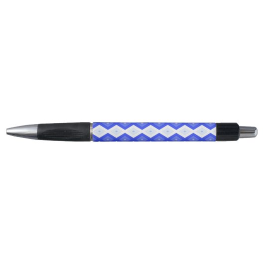 Königlich blaues Rautenmuster Kugelschreiber (Vorderseite)