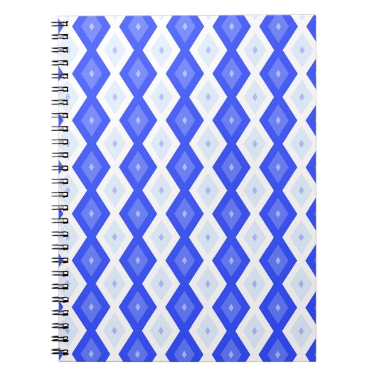 Königlich blaues Rautenmuster Notizblock (Vorderseite)