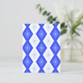 Königlich blaues Rautenmuster RSVP Karte (Stehend Vorderseite)