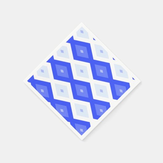Königlich blaues Rautenmuster Serviette (Ecke)