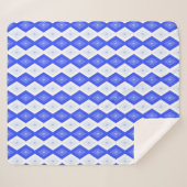 Königlich blaues Rautenmuster Sherpadecke (Vorderseite (Horizontal))