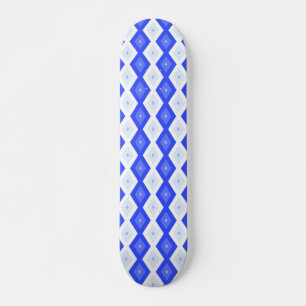 Königlich blaues Rautenmuster Skateboard