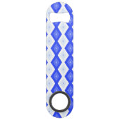 Königlich blaues Rautenmuster Speed Flaschenöffner (Rückseite)