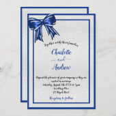 Königlich blaues Silberbogenmetall Einladung (Vorne/Hinten)