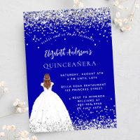 Königlich blaues silbernes Luxuskleid aus Quincean