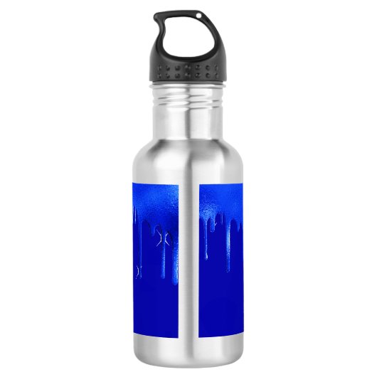 Königlich blaues Tropfname-Skript Edelstahlflasche (Rückseite)