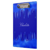 Königlich blaues Tropfname-Skript Klemmbrett (Links)