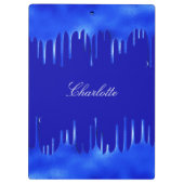 Königlich blaues Tropfname-Skript Klemmbrett (Rückseite)