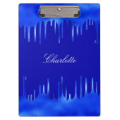 Königlich blaues Tropfname-Skript Klemmbrett (Vorderseite)