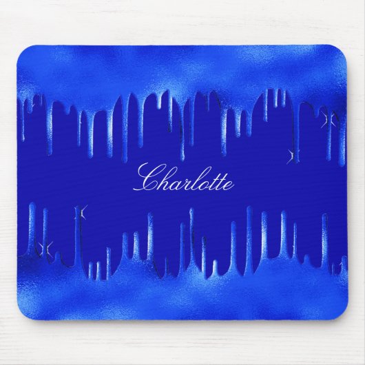 Königlich blaues Tropfname-Skript Mousepad (Vorne)