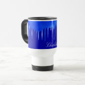 Königlich blaues Tropfname-Skript Reisebecher (Vorderseite Links)