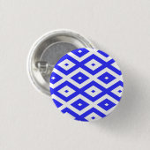 Königlich blaues und weißes Rautenmuster Button (Vorne & Hinten)