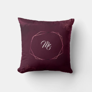 Königlich Burgund Floral Geometrische Hochzeit Kissen