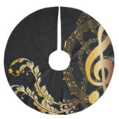 Königlich elegante moderne Musiknote Polyester Weihnachtsbaumdecke (Vorderseite)