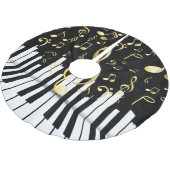 Königlich elegante Musiknote-Klaviertasten Polyester Weihnachtsbaumdecke (Schrägansicht)