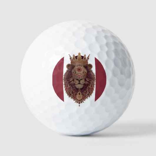 Königlich gekrönte Löwenkunst Golfball (Vorderseite)