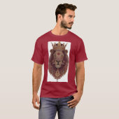 Königlich gekrönte Löwenkunst T-Shirt (Vorne ganz)