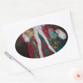 Königlich Karierte Hospho Santa Merina Ovaler Aufkleber (Umschlag)