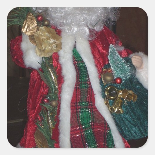 Königlich Karierte Hospho Santa Merina Quadratischer Aufkleber (Vorderseite)