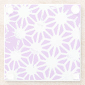 Königlich lila geometrisches Muster Glasuntersetzer (Rückseite)