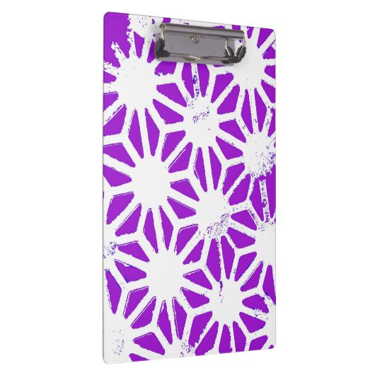 Königlich lila geometrisches Muster Klemmbrett (Rechts)