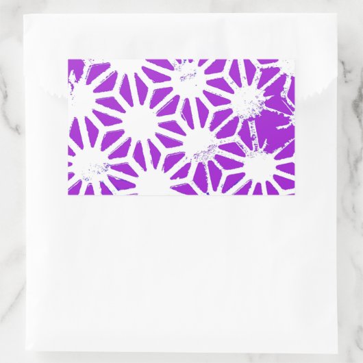 Königlich lila geometrisches Muster Rechteckiger Aufkleber (Tasche)