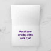 Königlich Lila und rosa Tanzabend Einhorn Geburtst Karte (Innenseite)