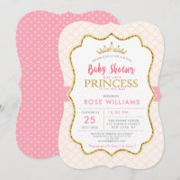 Königlich rosa kleine Prinzessin-Babydusche Einlad