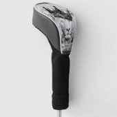 Königlich schwarz Lyon Golf Headcover (angewinkelt)
