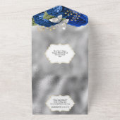 Königlich-Silberschmetterling-Schimmer-Glitzer-Ros All In One Einladung (Außenbereich)