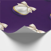 Königlich violette Perl-Luxus-Bogen-Verpackungspap Geschenkpapier (Ecke)