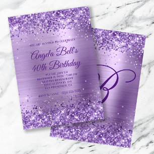 Königlich violetter Glitter gebürstete Folie 40. G Einladung