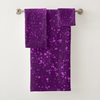 Königlich violetter monochromer Spritzer Badhandtuch Set