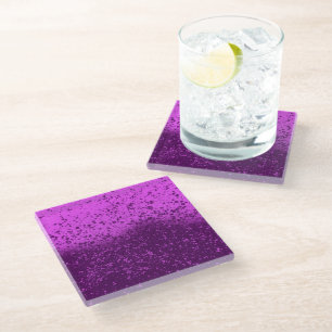 Königlich violetter monochromer Spritzer Glasuntersetzer
