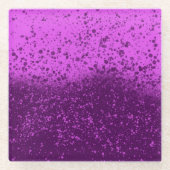 Königlich violetter monochromer Spritzer Glasuntersetzer (Vorderseite)