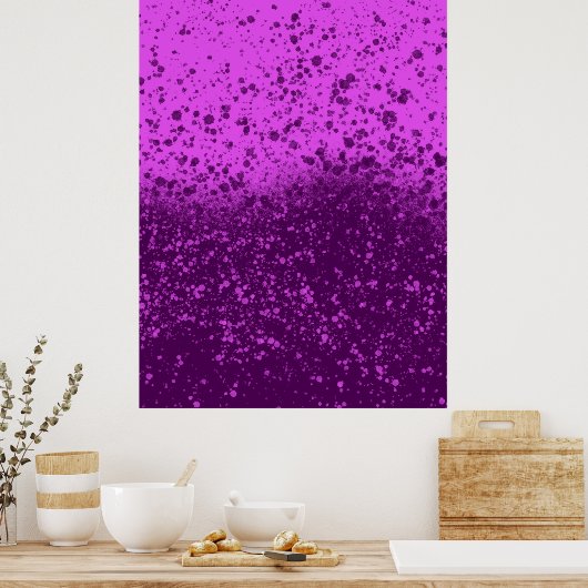 Königlich violetter monochromer Spritzer Poster (Küche)