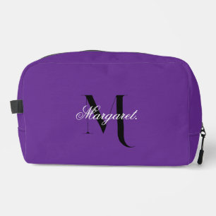 Königlich violettes Monogramm-Dopp-Kit mit individ Waschbeutel