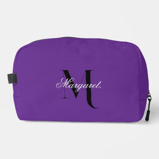 Königlich violettes Monogramm-Dopp-Kit mit individ Waschbeutel (Vorderseite)