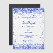 Königlich-weiße Konfetti-Luxus-Hochzeit Magneteinladung (Vorne/Hinten)