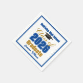 Königlichblaue Gold-Abschlussfeier der Klasse 2026 Serviette (Ecke)