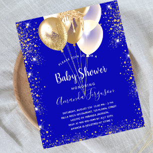 Königliche Baby-Party-Einladung in Blau und Gold i Flyer