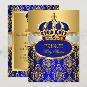 Königliche Baby-Party-Einladung Prinz Royal Blau Einladung