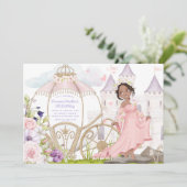 Königliche Beförderung | Dark Skin Princess Birthd Einladung (Stehend Vorderseite)